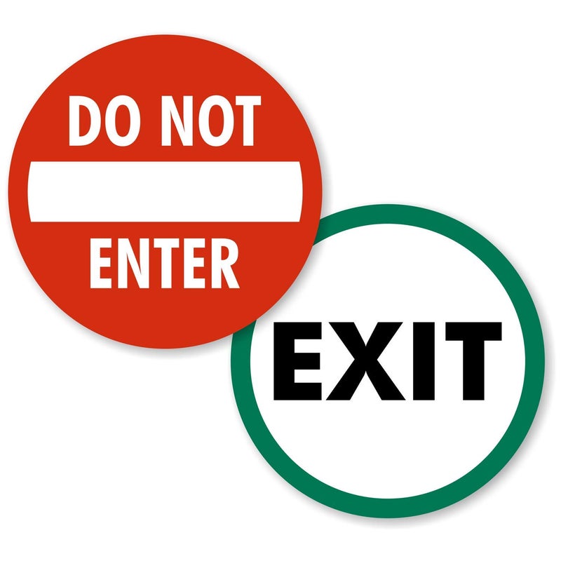 SmartSign "Do Not Enter - Exit" Two-Sided Glass Door Decal | 6" Diameter - Image 1